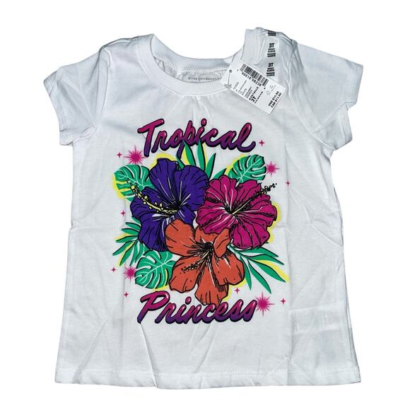 The Children's Place Tropical Princess Graphic T-Shirt 3T - Picture 1 of 7